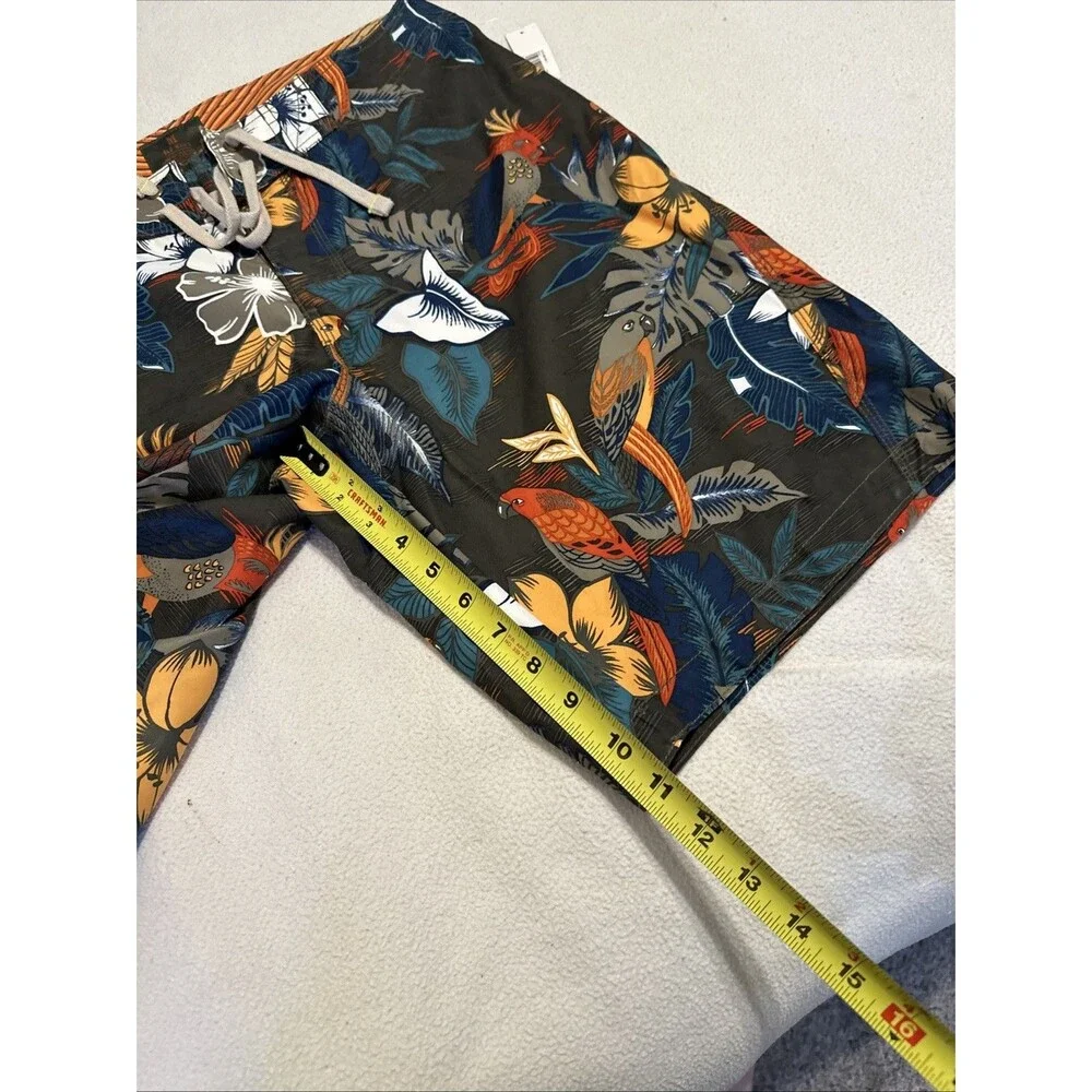 Old Navy Tropical Bird Swim Trunks Shorts Water Men's Medium